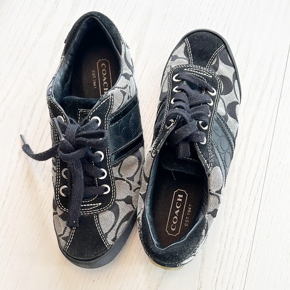 Coach Meaghan Signature Logo Sneakers Black Size 6.5 - Picture 9 of 12